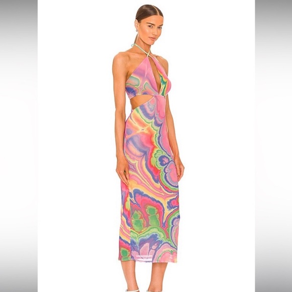AFRM Dresses & Skirts - Tessa mesh midi dress multi color